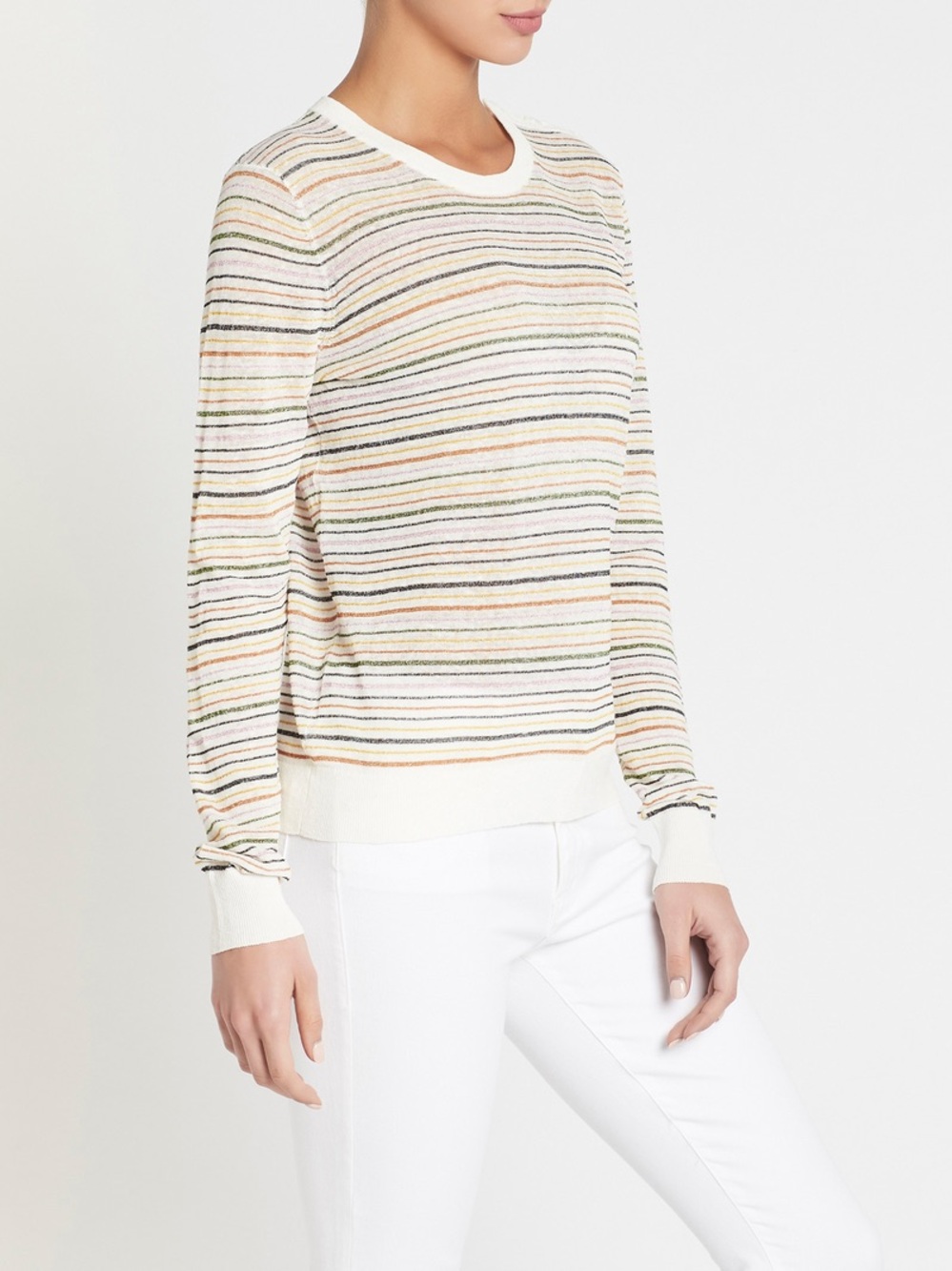 Joie Ade Striped Linen Sweater XXS
